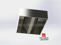 Зонт вытяжной  (тип КОРОБ) 2 ряда жироуловителей